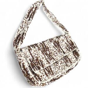 Christiana beaded Brown and White  Bag